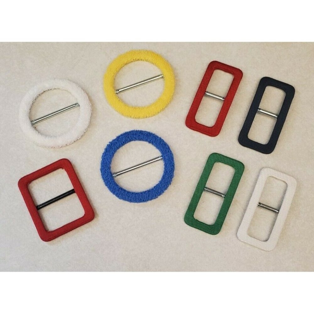 Lot of 8 Retro 80s 90s Fabric & Metal Shirt Clip Slide Astor Multi-Color